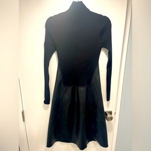 Wolford knee length ribbed knit and leather dress, brand new with tags